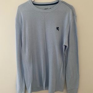 Express Light Blue Waffle Long Sleeve Shirt